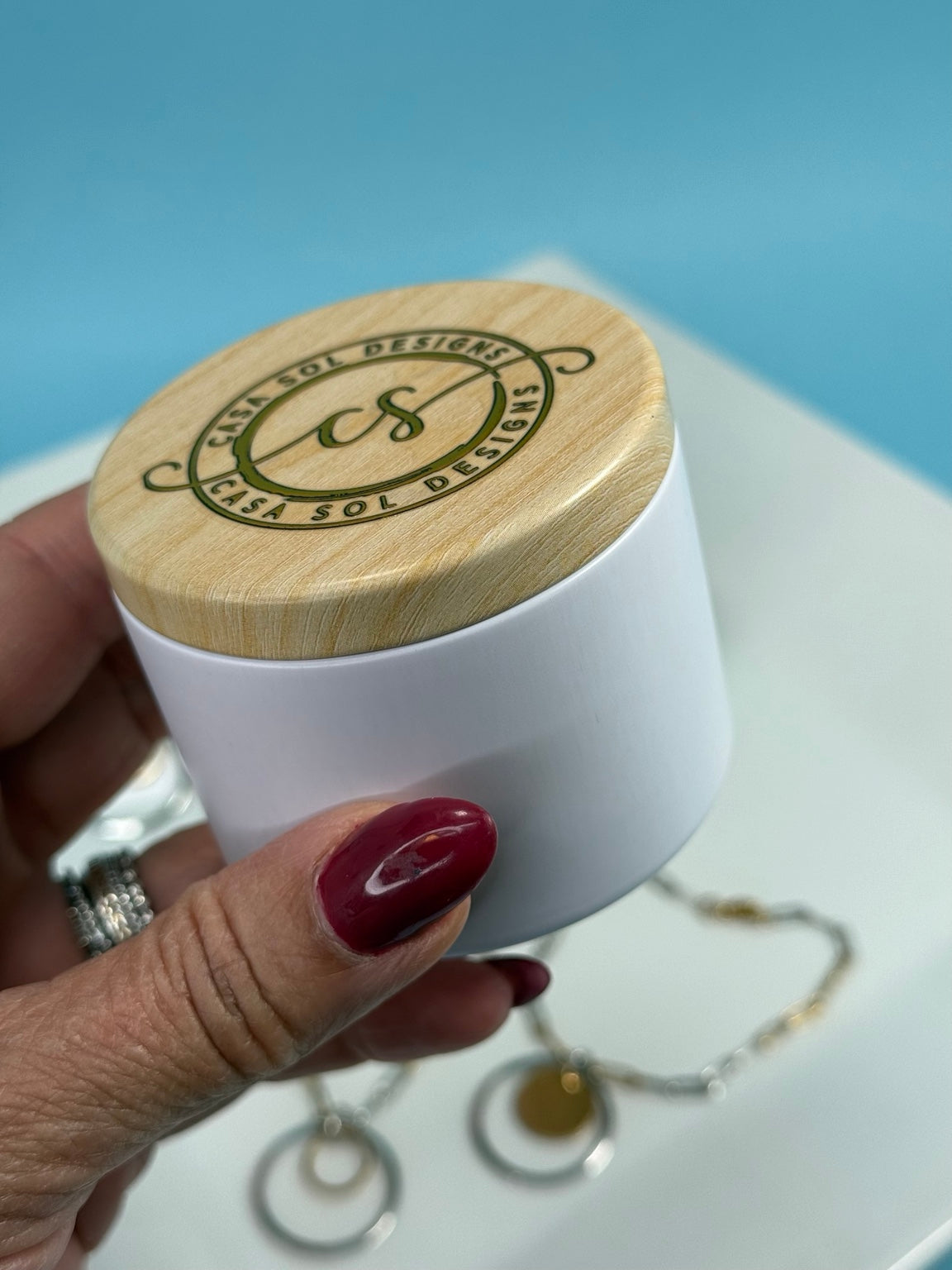 Empaque exclusivo Casa Sol Designs para gift set de tres piezas