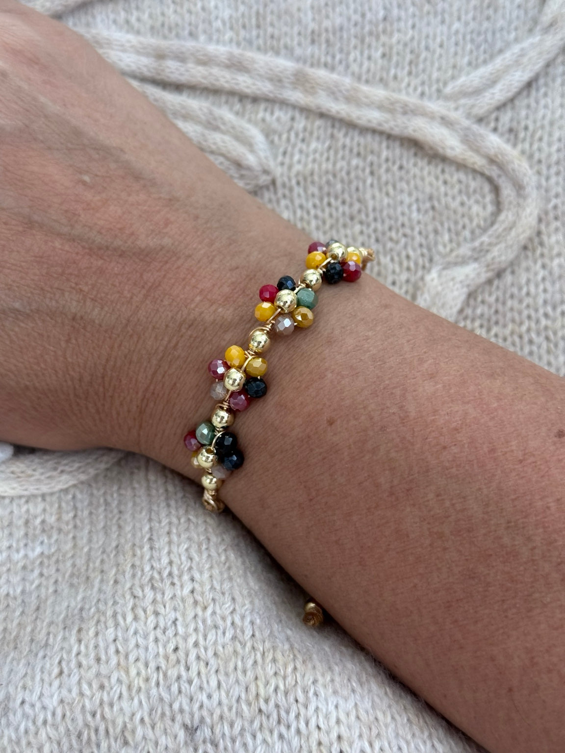 Pulsera Flores alambrada ajustable Casa Sol Designs